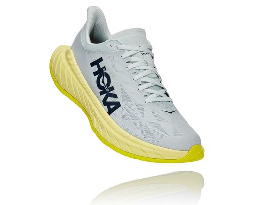 Hoka One One Herre Carbon X 2 Road Løpesko Blå Flower/Luminary Grønn Norge-09AGI